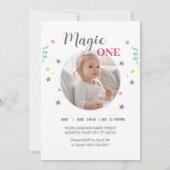 Invitation Unicorn Magie Première fête d'anniversaire (Dos)