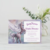 Invitation Unicorn magique | Aquarelle couleur Imaginaire pas (Debout devant)