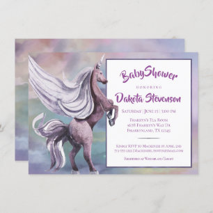 Invitation Unicorn magique Aquarelle couleur Imaginaire pas