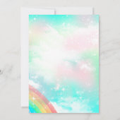 Invitation Unicorn Magique Arc-en-ciel cinquième anniversaire (Dos)