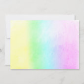 Invitation Unicorn magique bonbon d'anniversaire doux pastel (Dos)