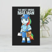 Invitation Unicorn Mailman Délivrant Magic Funny Postal Work (Debout devant)