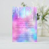 Invitation Unicorn Mermaid Drips Holographique Girly Heels Pu (Debout devant)