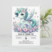 Invitation Unicorn numérique modifiable (Debout devant)