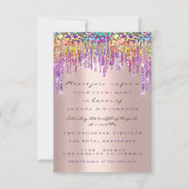 Invitation Unicorn Parties scintillant Drips Rose Gold Bridal (Devant)