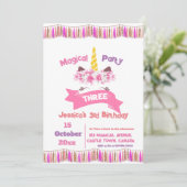 Invitation Unicorn Parties scintillant et Gold Anniversaire d (Debout devant)