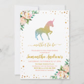 Invitation Unicorn Parties scintillant Sillhouette mignonne b (Devant)