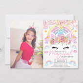 Invitation Unicorn Party Magique Anniversaire Photo (Devant)
