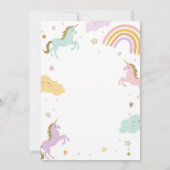 Invitation Unicorn Party Magique Rainbow Unicorn Anniversaire (Dos)