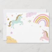 Invitation Unicorn Party Magique Rainbow Unicorn Anniversaire (Dos)