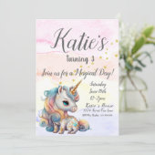 Invitation Unicorn Party, Unicorn 3e anniversaire (Debout devant)