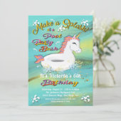 Invitation Unicorn Pool Party Anniversaire Bash (Debout devant)