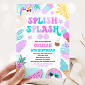 Invitation Unicorn Pool Party Tropical Summer Pool Anniversai