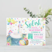 Invitation Unicorn Pool Party Unicorn Float Unicor (Debout devant)