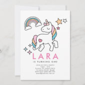 Invitation Unicorn Rainbow (Devant)