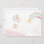 Invitation Unicorn Rainbow 1st Birthday Party Photo (Dos)