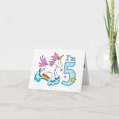 Invitation Unicorn Rainbow 5e anniversaire (Devant)