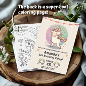 Invitation Unicorn Rainbow Magie fête d'anniversaire
