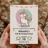 Invitation Unicorn Rainbow Magie fête d'anniversaire