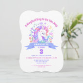 Invitation Unicorn Rainbow Magique Anniversaire de enfant Par (Debout devant)