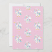 Invitation Unicorn Rainbow Stars Coeurs Ballons Anniversaire (Dos)