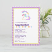 Invitation Unicorn Reting & Shooting Star Baby shower (Debout devant)