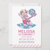 Invitation Unicorn Rockstar chanter Anniversaire de enfant ro (Devant)