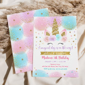 Invitation Unicorn rose or magique Anniversaire