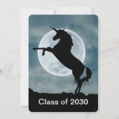 Invitation Unicorn Silhouette Pleine lune Graduation Party (Devant)