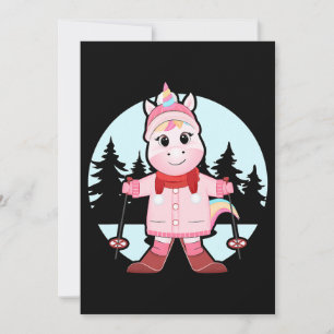 Invitation Unicorn ski skieurs skieurs hiver sports vacances