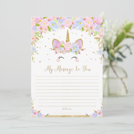 Invitation Unicorn Time Capsule Message To You Blank Cards (Debout devant)