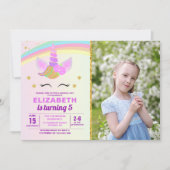 Invitation Unicorn with Magic Rainbow Birthday Girl (Devant)