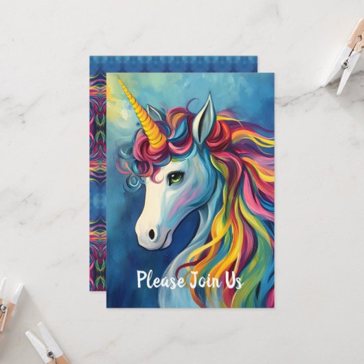 Invitation Unicorne (Devant/Arrière en situation)