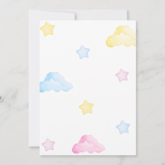 Invitation Unicorne 1er Anniversaire Pastel Colonnes (Dos)