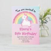 Invitation Unicorne 8e anniversaire (Debout devant)