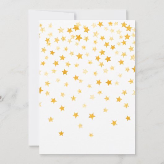 Invitation Unicorne à ailes magiques aux accents d'étoiles do (Dos)