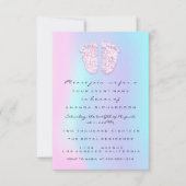 Invitation Unicorne à goutte holographique Baby shower fille (Devant)