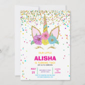 Invitation Unicorne Anniversaire 1er Anniversaire (Devant)