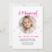 Invitation Unicorne arc-en-ciel (Dos)