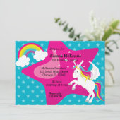 Invitation Unicorne * CHOISISSEZ votre couleur arrière - plan (Debout devant)