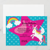 Invitation Unicorne * CHOISISSEZ votre couleur arrière - plan (Devant / Derrière)
