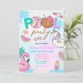 Invitation Unicorne de la partie de pool (Debout devant)