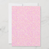 Invitation Unicorne d'or rose fête d'anniversaire (Dos)