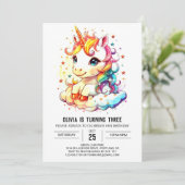 Invitation Unicorne en ligne Anniversaire Splendor (Debout devant)
