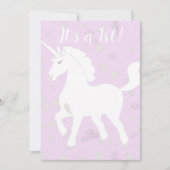 Invitation Unicorne et étoiles 1er anniversaire (Devant)