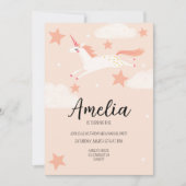 Invitation Unicorne et étoiles Anniversaire (Devant)