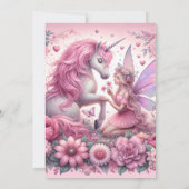 Invitation Unicorne et Fairy Birthday Party (Dos)