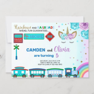 Invitation Unicorne et forme l'invitation d'anniversaire des 