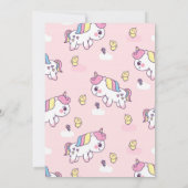 Invitation Unicorne fête d'anniversaire (Dos)