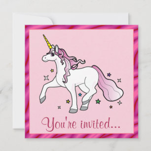 Invitation Unicorne fête d'anniversaire